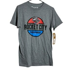 NWT Rocket City Trash Pandas Baseball T Shirt Mens M Gray Short Sleeve